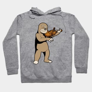 Cartoon sloth playing the violin Hoodie